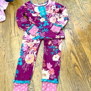 Cheeky plum girls floral super soft lounge pajama set ruffles 5t